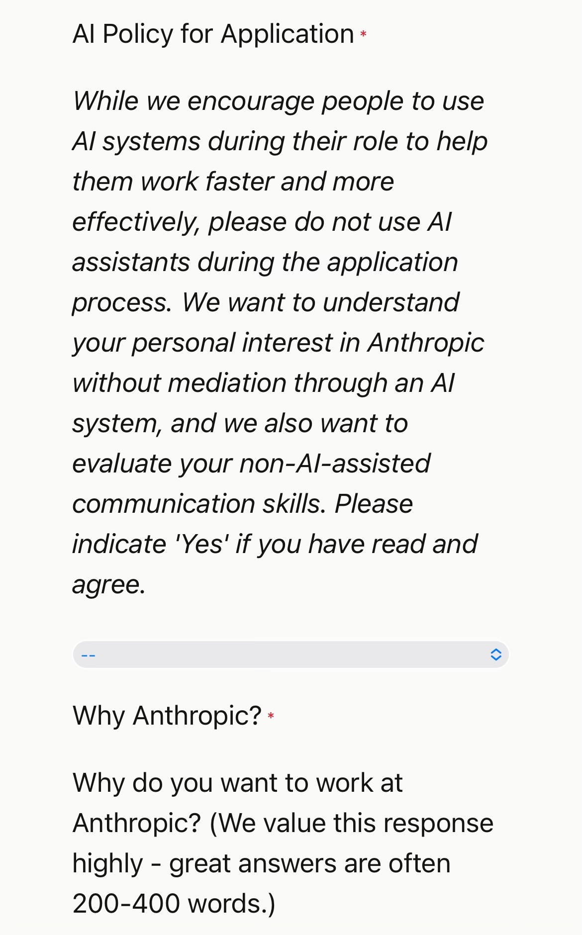 Texto encontrado en las ofertas de empleo de Anthropic